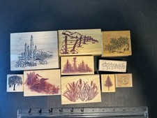 Rubber Stamp Lot of 10 Scenes Mix Brands Vintage Combine Ship Stampin Up Hero 05