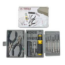 New Pro Shop Tools 25pc Trifold Tool Set Screwdriver Pliers Driver Cutters New Pro Shop Tools 25pc Trifold Tool Set Screwdriver Pliers Driver Cutters