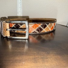 Mezlan genuine crocodile patchwork leather belt, model M 8019 Size 36