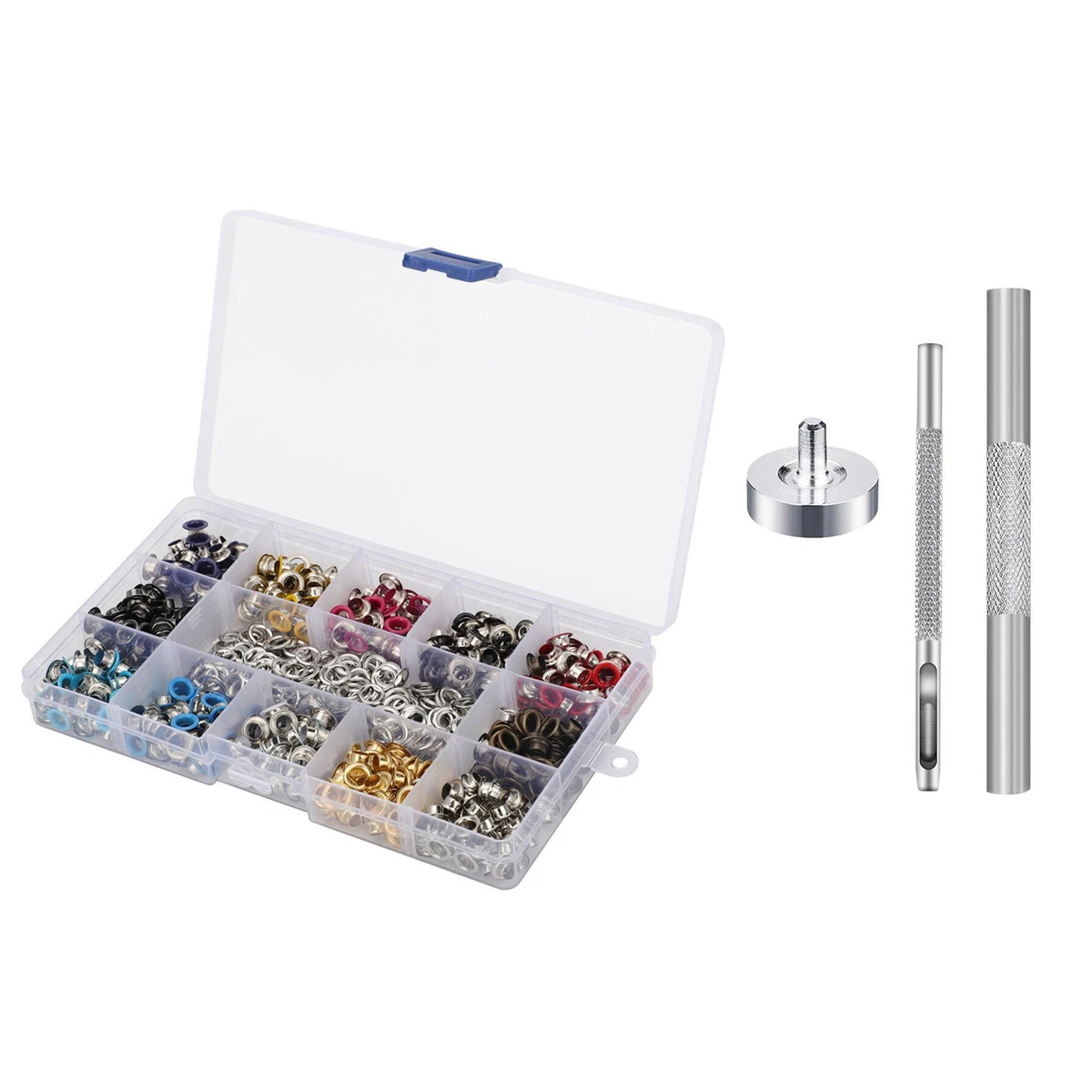 CRAFTMEMORE Paquete De 50 Ojales De Aluminio Con Arandelas Para Zapatos Nucleos De Cuentas Ropa Cuero Lona 12 13mm