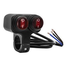 7/8" Motorcycle Light Bar Switch, Waterproof 12V 6A Handlebar Double Control