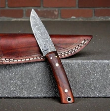 Custom Hand Made Forged Damascus Steel Blade Skinner Hunting Knife 2900