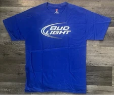 Bud Light Loose Fit Blue Beer Alcohol Shirt Mens Medium NEW!