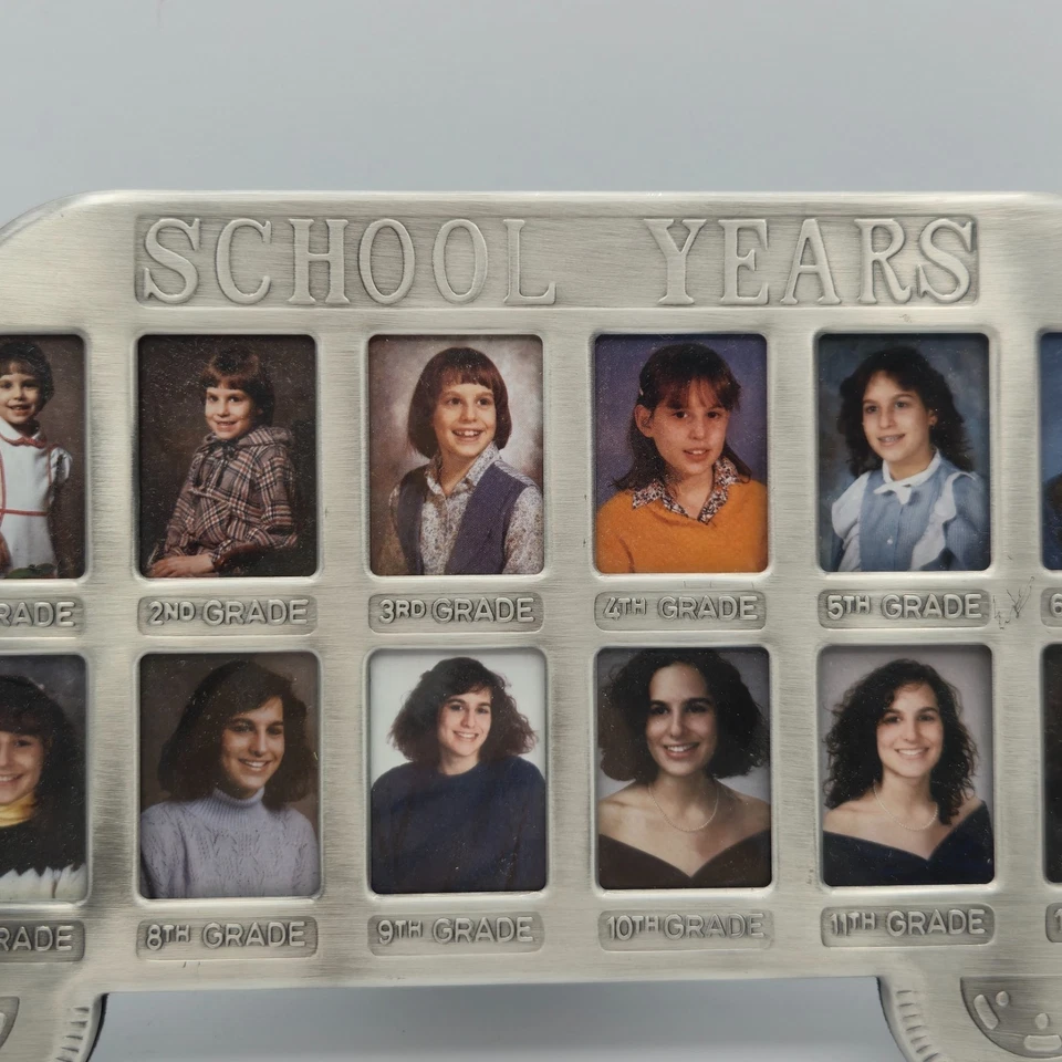 Melannco Pewter School Bus Picture Frame 12 Openings School Years Photo Holder - Image 2 of 4