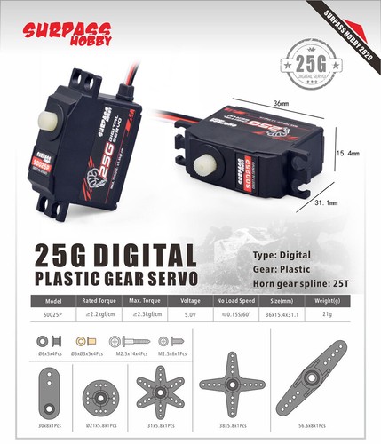 Digital Servo 9g 17g 25kg 30kg 70kg für 1/24 1/18 1/12 1/10 1/8 1/5 RC Auto Boot - Bild 16 von 31