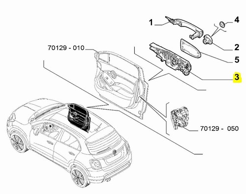Fiat 500x & Jeep Renegade Right Side Exterior Door Handle Support 51937339 - Picture 5 of 5
