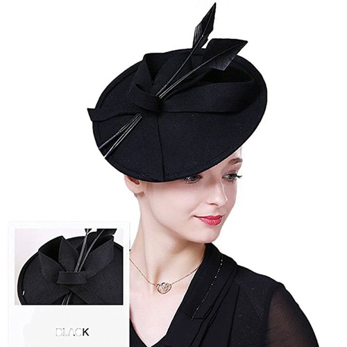 Elegantes formelles Damenkleid Kirche Derby Fedoras faszinierend Wolle Pillendose Hut - Bild 3 von 3