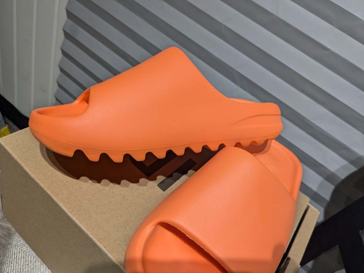 orange yeezy slides size 6