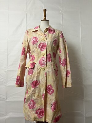 E Sprit Floral Trench Coat Size Medium