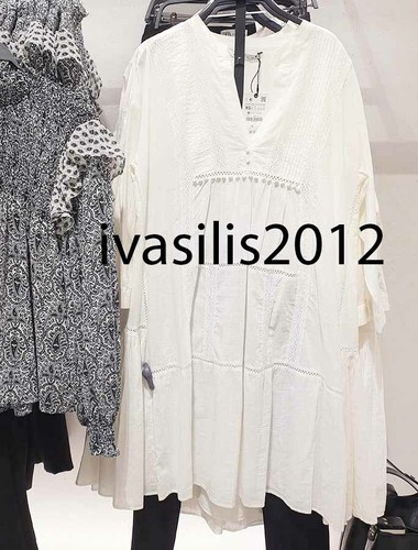 ZARA NEW WOMAN LOOSE FIT EMBROIDERED VOLUMINOUS A-LINE DRESS XS-XXL 6895/045 - Picture 2 of 5