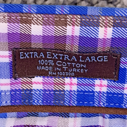 Peter Millar Shirt Men's 2XL Blue Purple Plaid Long Sleeve Button Cotton Preppy - Picture 3 of 19