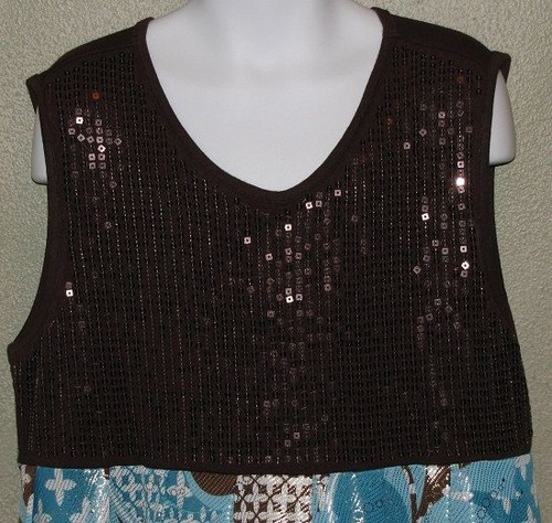 LN~BOUTIQUE~LIPSTIK~MARRONE/TEAL~PAILLETTES~ABITO SCINTILLANTE~14 - Foto 2 di 3