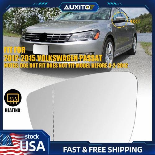 1x Left Side Mirror Glass 2013-2015 For Volkswagen Passat VW1324103 561857521A