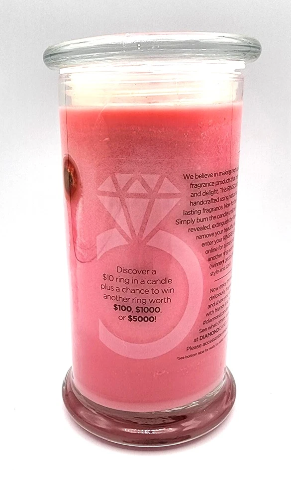 DIAMOND CANDLES Its A GIRL Vaso Grande Pilar Tarro ANILLO Vela ROSA Bebé 21 OZ Foto 2 de 4