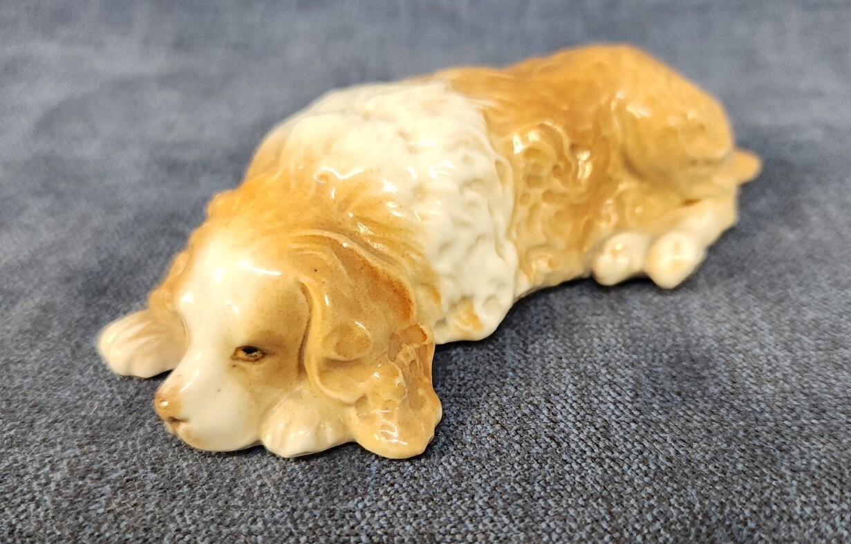 Hand Painted Branksome Pottery Cocker Spaniel Dog Figurine Vintage