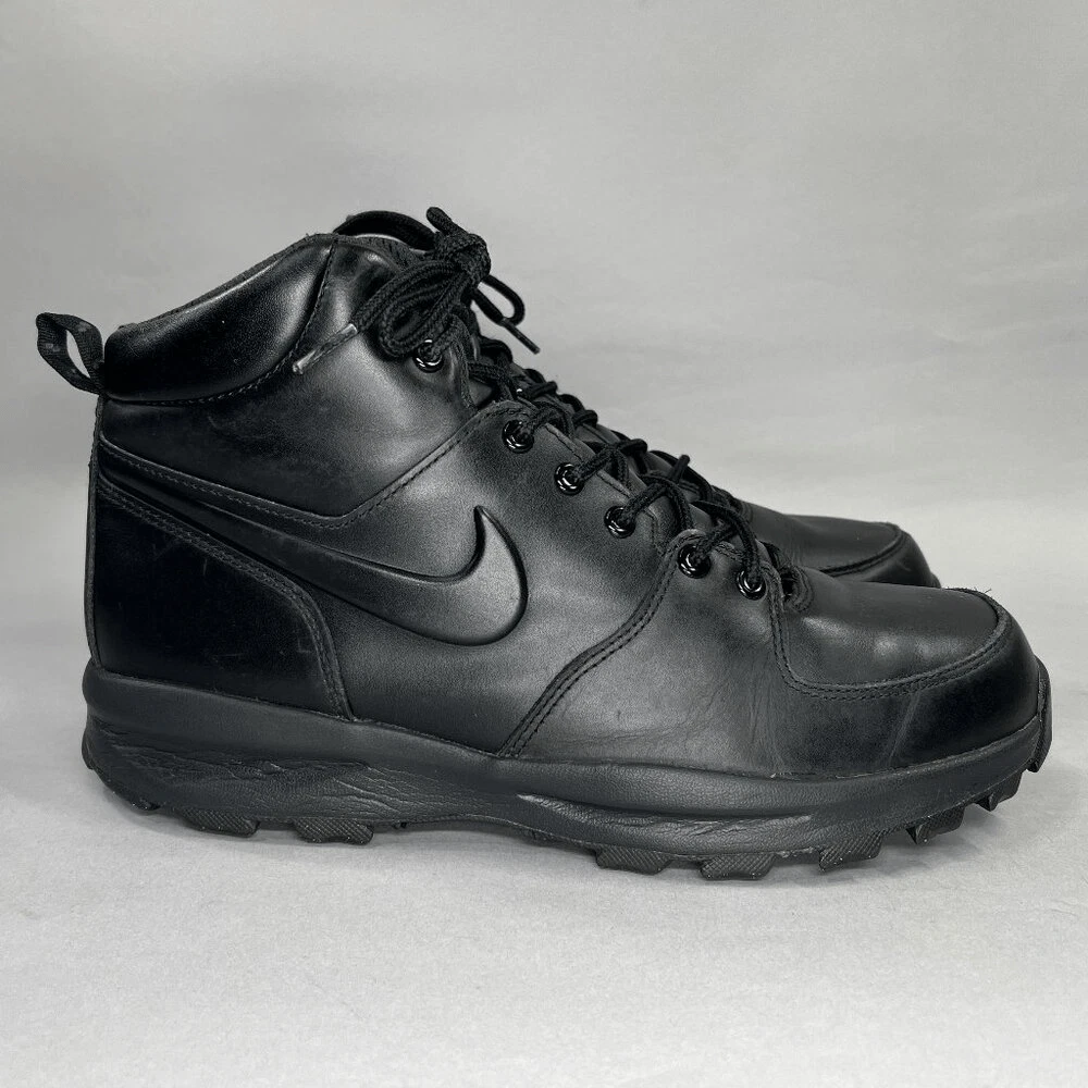 Nike Manoa Leather Boots Men's Size 10.5 Black Leather Combat Moto Hiking Boots