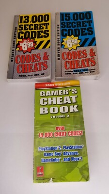 Lot of 3 Secret Code Gamer Cheat Booklets