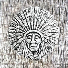 MOTORCYCLE BIKER CONCHO INDIAN & HEADDRESS CON312-A-AN