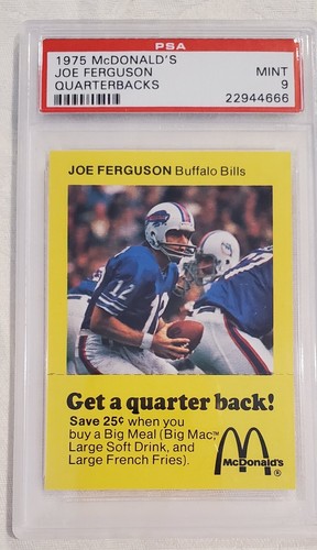 1975 McDonalds Joe Ferguson Quarterbacks PSA graded MINT 9 Buffalo Bills