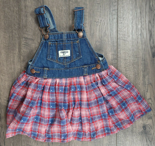 Polka Dot Plaid Skirt Jumper Dress | eBay