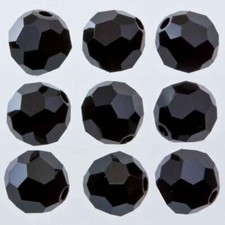 10 GENUINE SWAROVSKI ROUND 10mm CRYSTAL BEADS JET SUPER OFFER