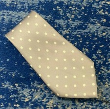 Tom Ford Gray White Polka Dots 100% Silk Neck...