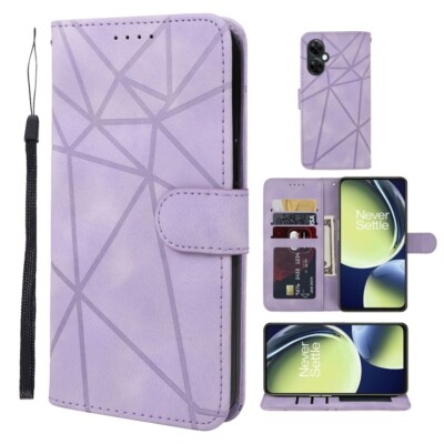For OnePlus Nord CE 3 Lite Skin Feel Geometric Lines Leather Phone Case Cover