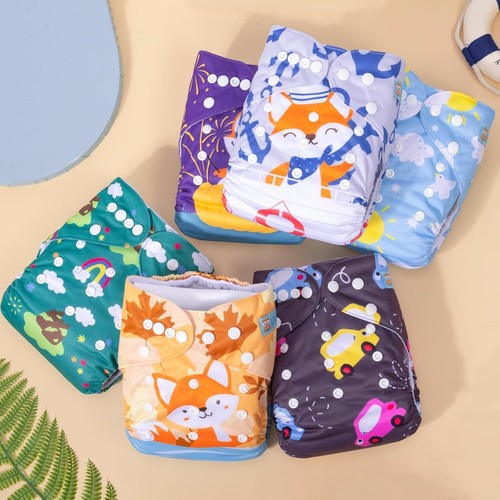 Stylish One Size Adjustable Cloth Diapers with Inserts - Eco-Friendly Baby Care - Picture 6 of 8