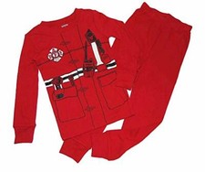 Gymboree Boy's Fireman Fire Fighter Costume Style Cotton Pajama Set, Size 4