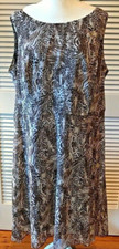 Dress Barn Ladies  Plus Size Dress    Sheath  Animal Print 18 Fully Lined