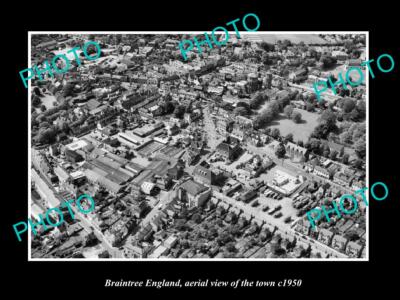 OLD 8x6 HISTORIC PHOTO OF BRAINTREE ENGLAND AERIAL VIEW OF THE TOWN ...