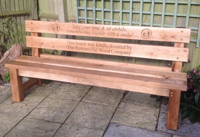 6 Ft Engraved Oak Garden Bench Memorial Wedding Anniversary