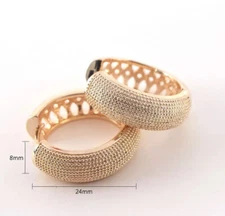 Argollas Grandes de Mujer Chapada en Oro 10K de Cristal Fina Regalos Para Mujer