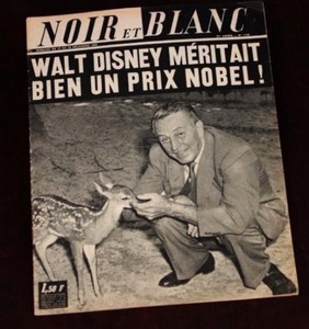 Walt-Disney-Obituary-1966-Paris-News-NOIR-ET-BLANC-Nobel-Peace-Prize-Reference