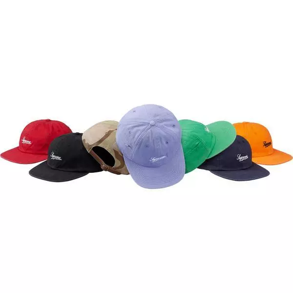 Supreme Side Pocket Script Logo 6 panneaux casquette noir Lt violet désert camouflage S/S 18