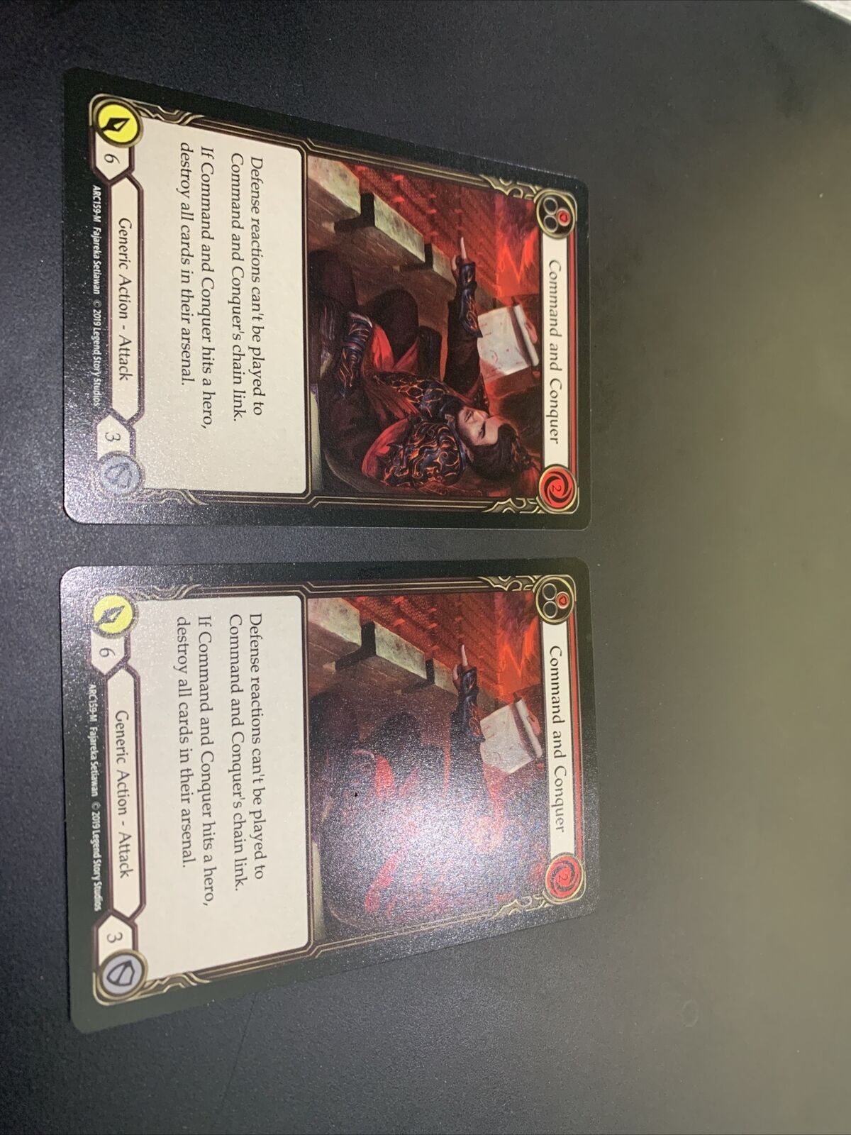 2x Flesh and blood Command and Conquer First Edition/1st Non Foil