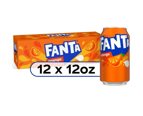 Fanta Orange Fruit Soda Pop, 12 fl oz, 12 Pack Cans Free Shipping - 第 1/1 張圖片