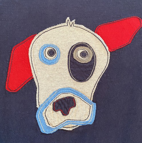 Hanna Andersson Boys Size 10 Navy Long Sleeve Tee Dog As Appliqué 100% Cotton - Picture 3 of 6