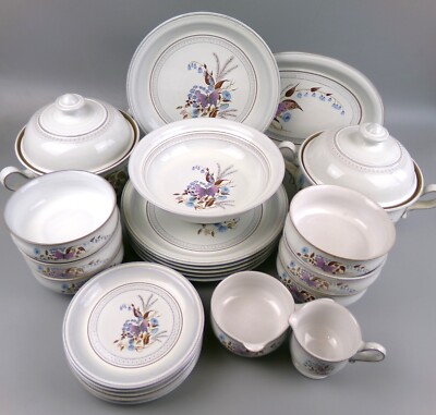 Denby Lorraine Tafelservice Set für 6. Steinzeug Keramik. Vintage. Teller Schale.