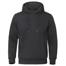 Solid Color Men Hoodies Fleece Warm Mens Sweatshirt Fashion Streetwear Casual