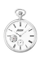 Orologio da tasca Lorenz Open Heart 030097AA Watch Carica Manuale Acciaio Bianco