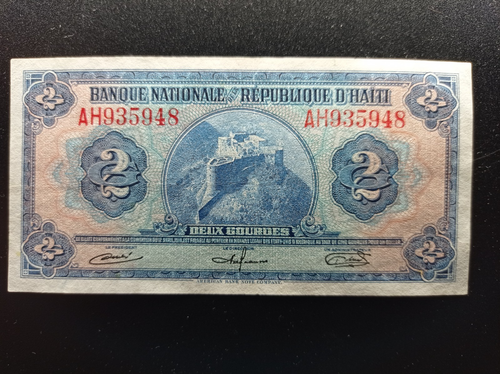 HAITI 2 GOURDES L 12 4 1919 P 186 AXF/XF free shipping from 100$ - Picture 6 of 8