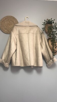 ZARA NEW WOMAN ZW COLLECTION RELAXED FIT DOUBLE-FACED JACKET BEIGE