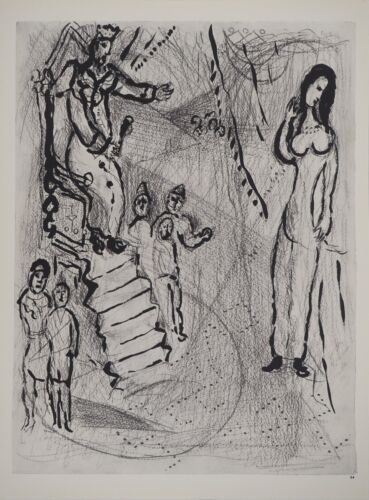 Marc Chagall: Die Bibel, Der König Auf Sein Lied, Tiefdruck, 1960 - Picture 1 of 9