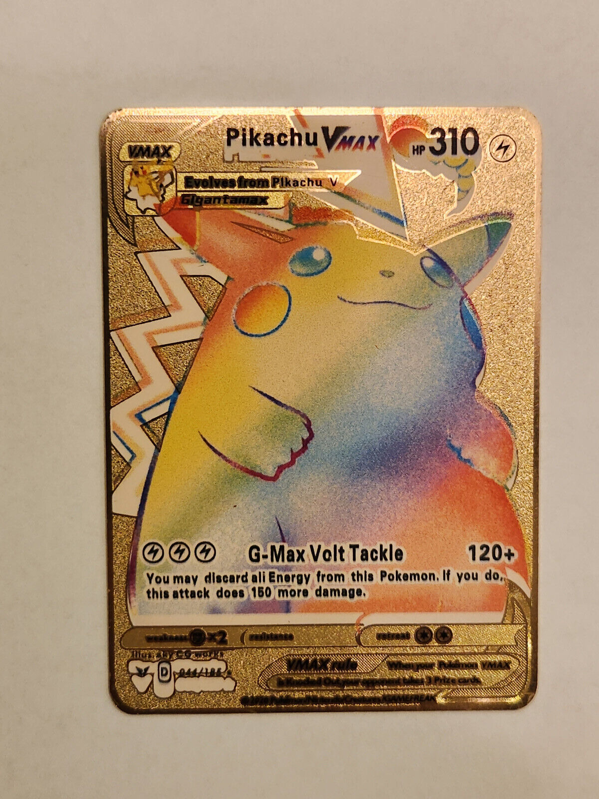 IIDVERT Pikachu Vmax Custom Metal Card?Rainbow Gold Indonesia