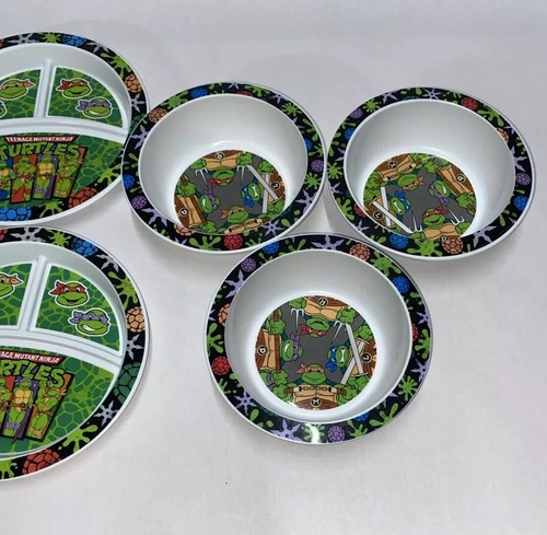 TMNT Teenage Mutant Ninja Turtles Gerber Plate/Bowl Set 4 Plates And 3 Bowls - 第 3/4 張圖片