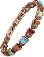 Pulsera cobre mujer, magn tica, gema natural, regalo.