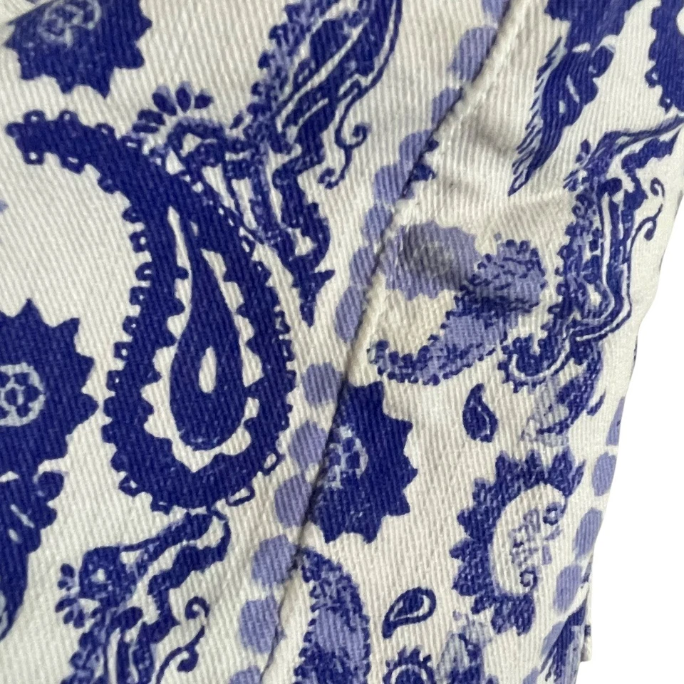 Pantalones Cortos Rebecca Minkoff Crosby Boyfriend Talla 31 Azul Blanco Corte Foto 3 de 4