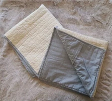 Set of 2 Urban Habitat White Quilted Euro Pillow Sham 26x26 Light Blue Trim