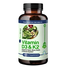TrueMed Vitamin D3 K2 5000 IU 125 Mcg 120 Veggie Capsules